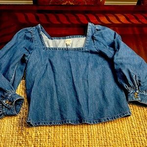 Denim JCrew long sleeve shirt. Size medium never been used.
